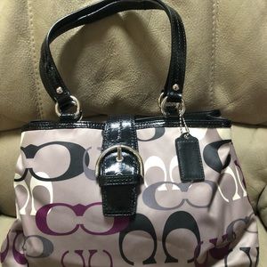 Black, Purple, Gray Authentic Coach Bag